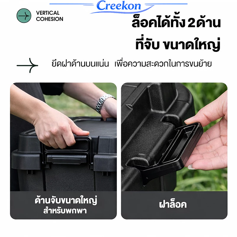 ลังแคมป์ปิ้ง 50L70L ใช้เป็นโต๊ะวางของและเครื่องดื่มได้ ลัง ความจุแบริ่งที่แข็งแกร่ง กล่องอเนคประสงค์ thumbnail 5