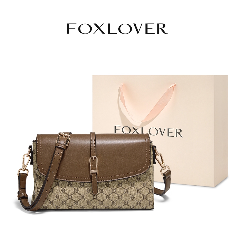 FOXLOVER ผู้หญิงกระเป๋าย่าม อินเทรนด์ ย้อนยุค ดีไซน์เก๋การออกแบบสายรัดไหล่ที่สบายตัว เหมาะเป็นของขวัญ