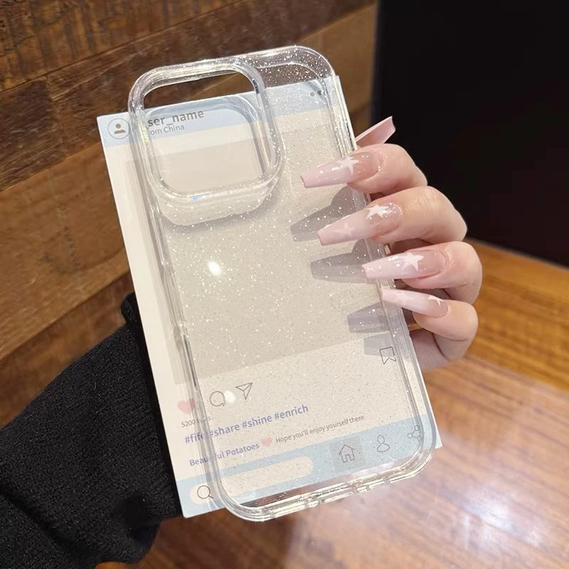 เคสใส กากเพชร สำหรับ iPhone 17 Air 17Pro 17Promax 17Air 13 16 pro max 11 12 14 15 promax เคสโทรศัพท์ กันกระแทก