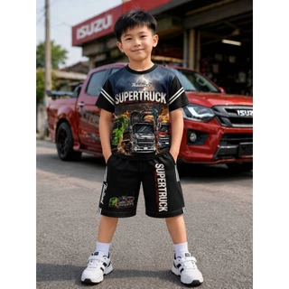 โฉมใหม่!!ชุดเด็กลายรถซิ่ง ใส่แล้วดูดีอินเทรนด์สุดๆ ไมโครพรีเมี่ยม2-12ปีใส่ได้ เซ็ท2ชิ้น