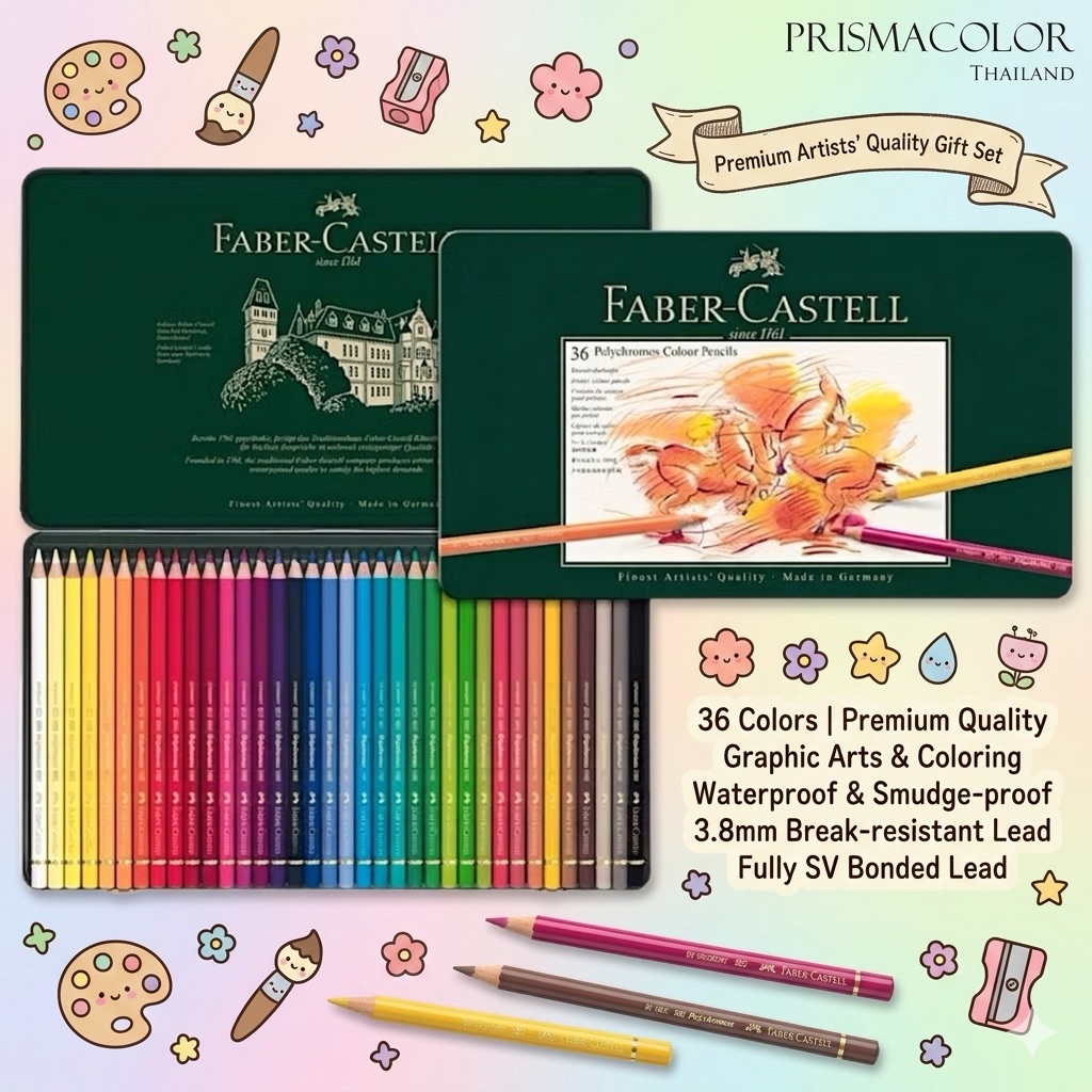 Faber Castell Polychromos 36 สี | ดินสอสีไม้พรีเมียม กันน้ำ งานศิลปะ