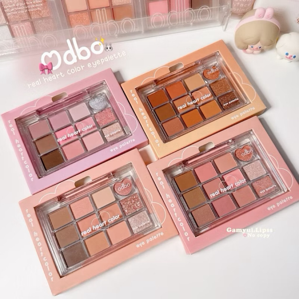 OD2019 odbo อายพาเลทตา Real Heart Color เนื้อแมทท์และชิมเมอร์ เนื้อเนียนละเอียด