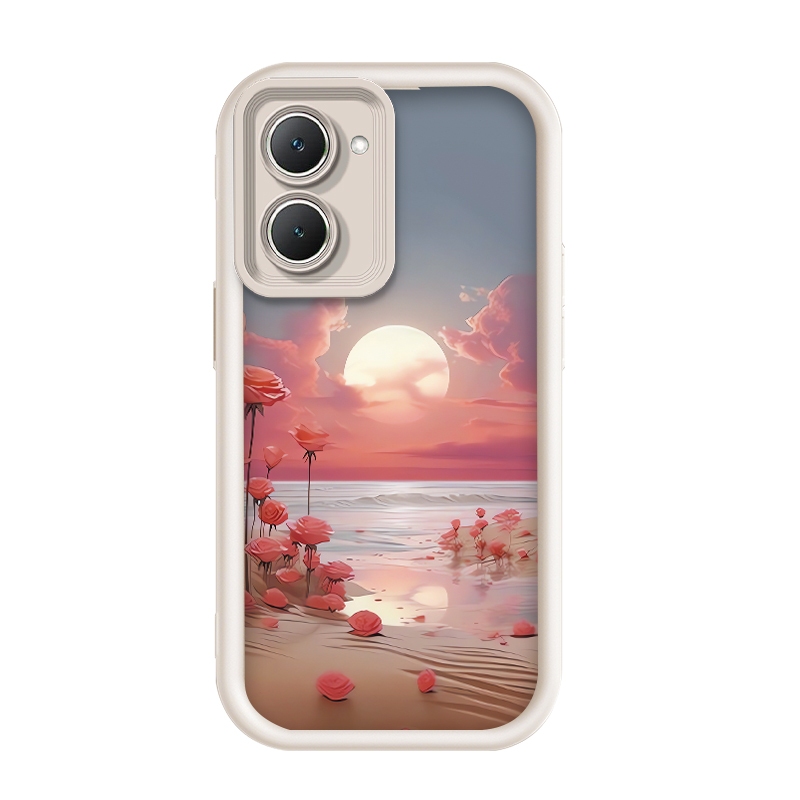 เข้ากันได้ Vivo Y28s/Vivo Y28e,โรแมนติก Sunset Beach Rose Ocean ความงามโทรศัพท์กรณี