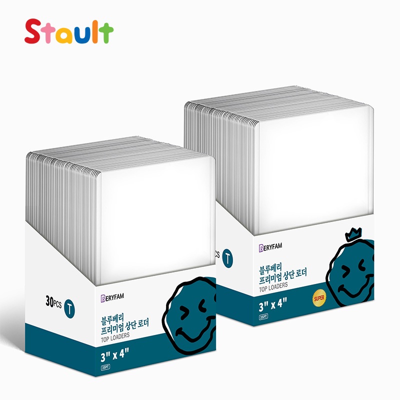 30ชิ้นBERYFAM Toploader โปร่งใส ใส่การ์ด35pt ท็อปโหลด เหมาะสำหรับPokemon การ์ดเกาหลี ซีรีส์Blueberry