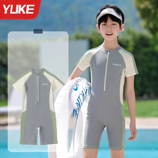 NT-217 🌊 [URBAN POOL VIBES] ชุดว่ายน้ำบอดี้สูทดีไซน์สุดคูล เรียบแต่โก้! ⛱️ชุดว่ายน้ำเด็กวันพีซซิปหน้า สีพาสเทล 🌊👶