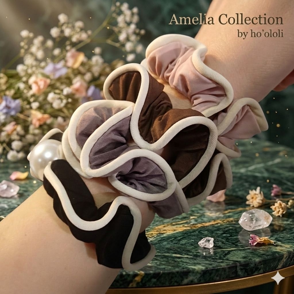 ใหม่🌤โดนน้ำแห้งไวไม่ทิ้งรอย HO'OLOLI Hair tie : AMELIA Water-friendly