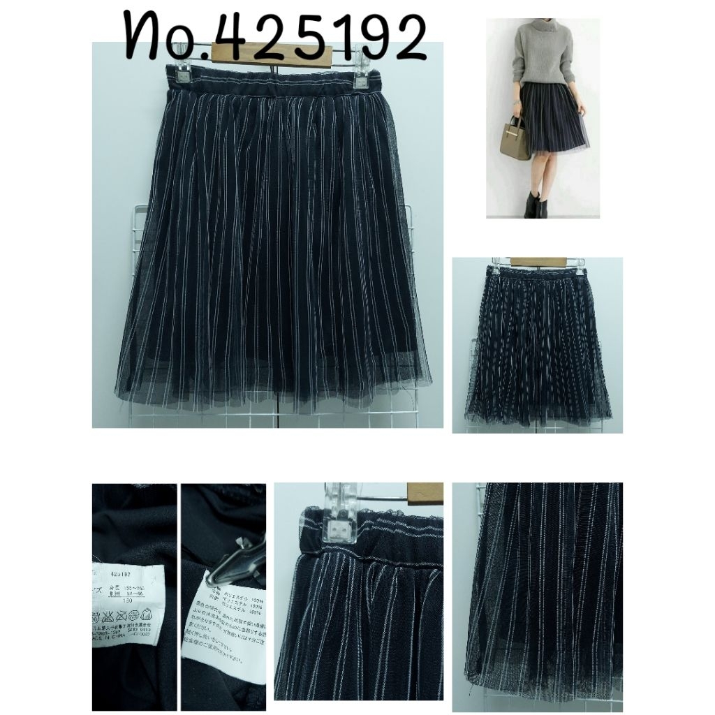 5500. No.425192 กระโปรงสั้นผ้ามุ้งญี่ปุ่นมือสอง