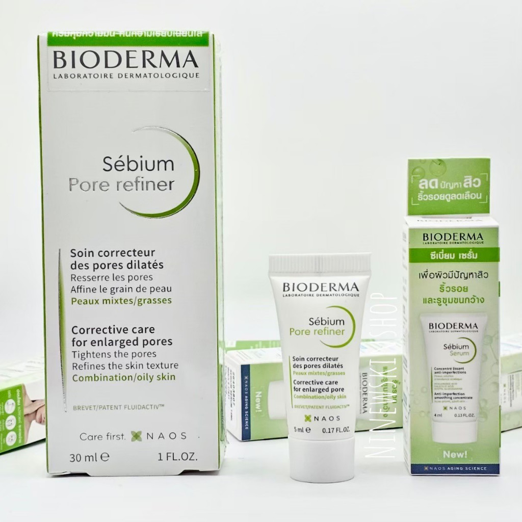 พร้อมส่ง•ป้ายไทย  Bioderma Sebium Pore Refiner & Serum ขนาดทดลอง