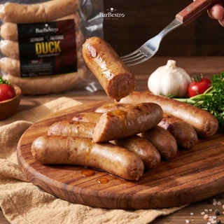 BarBestro ไส้กรอกเยอรมันเป็ดบรั่นดีโฮมเมด ไส้กรอกเป็ด (Brandy Duck German Sausage Homemade) 500g.