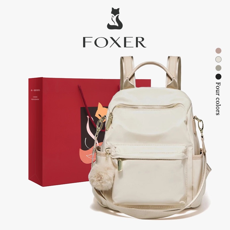 FOXER 11/15L กระเป๋าเป้สะพายหลังวัสดุกันน้ำ กระเป๋านักเรียน คอลเลกชันสีธรรมดาที่เรียบง่าย สามารถใส่ iapd ขนาด13นิ