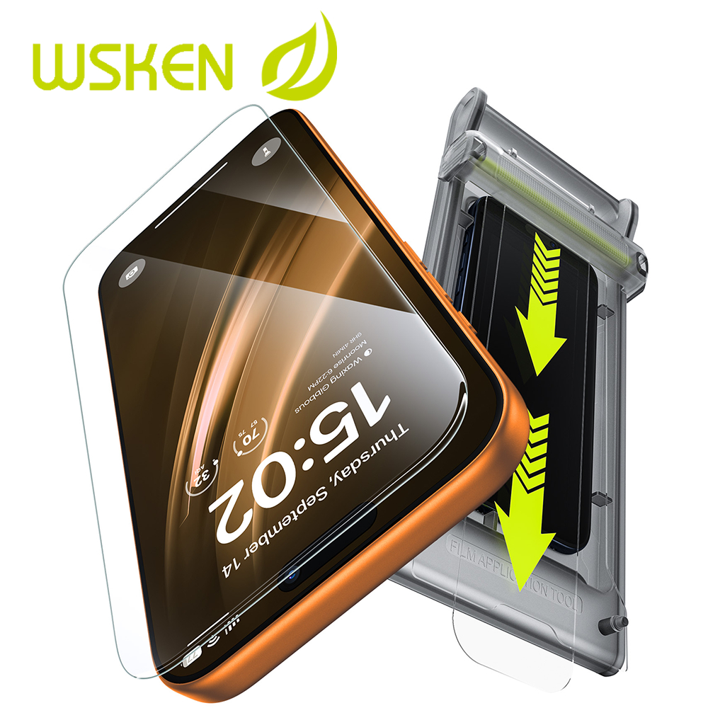 [ใหม่ 1pc 3D ฟิล์ม ]WSKEN ไม่มีขอบสีดำ แบบเต็มจอ for iPhone 17ProMax 16 15 Pro Plus กระจกนิรภัย ฟิล์มกระจก ไม่มีฟองอากาศ