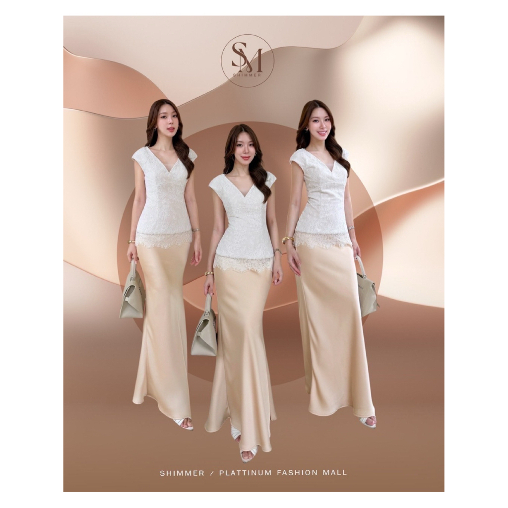 D4 งานป้าย Athena Dress เดรสยาวทรงคลุมไหล่ สำหรับผู้หญิง เสื้อผ้าแฟชั่นผู้หญิง ไซส์ S-XL