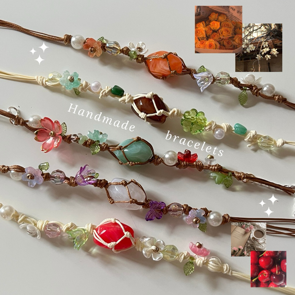 กำไลข้อมือลูกปัด กำไลเชือกเทียนhandmade เครื่องประดับ