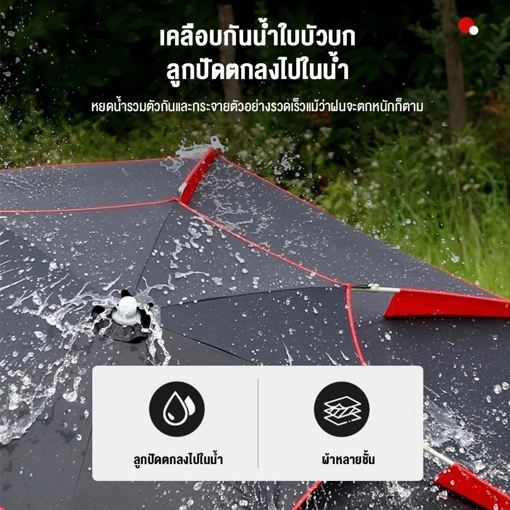 ร่มตกปลา 2.6เม ยางสีดำหนาสองชั้น ร่มตกปลาชิงหลิว ขนาดใหญ่ อลูมิเนียม+PPC กันแสง UV กันแดดกันฝน รูปที่ 2