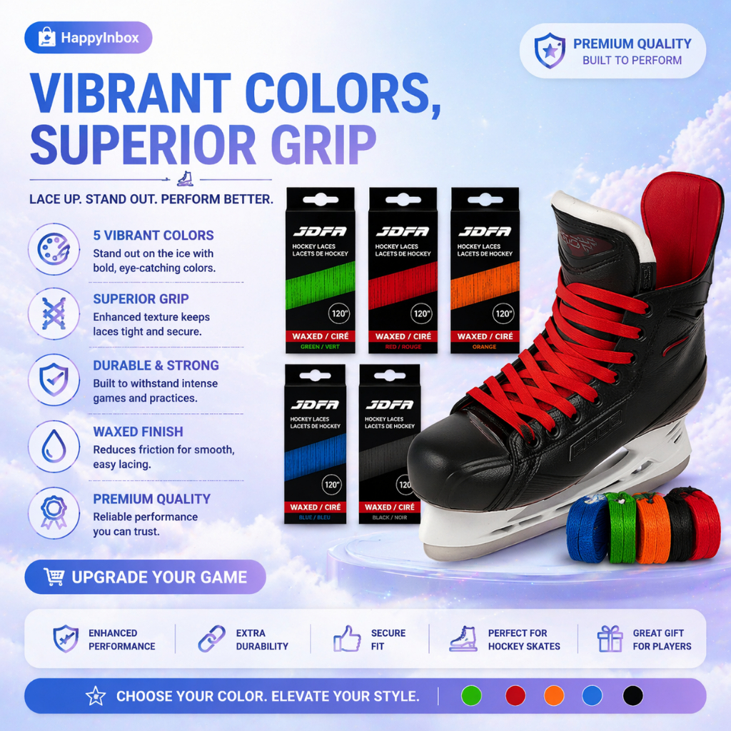 JOFA Waxed Skate Laces เชือกรองเท้าสเก็ตฮอกกี้ สีสันสดใส ทนทาน