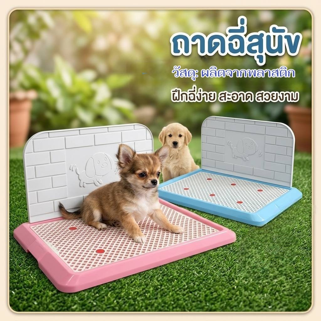 Boqi factory ห้องน้ำสุนัข มีกำแพงตั้งฉาก สำหรับน้องหมายกขาฉี่  Nopacking BP130