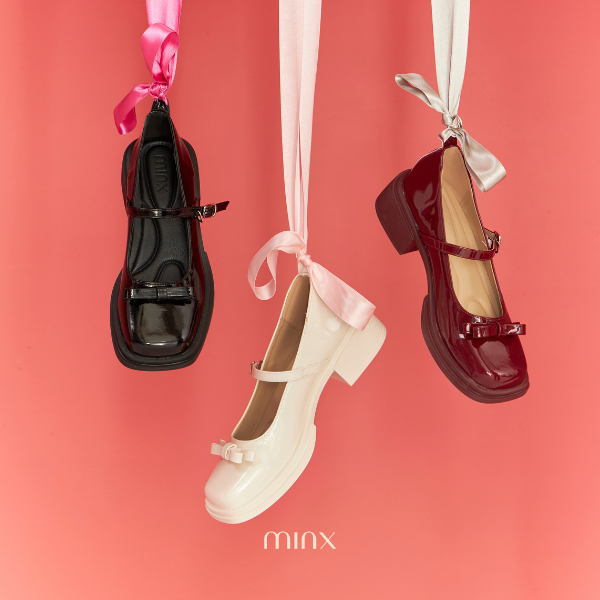 Minx รุ่น Clara รองเท้า maryjane หัวเหลี่ยม หนังแก้ว minxshoes