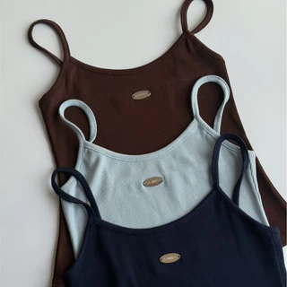 Miu tank top เสื้อสายเดี่ยวผ้าร่อง แต่งงานอะไหล่ (Size M,L) ผ้าร่องนิ่มยืดได้เยอะมากใส่สบาย AOMMKOSHOP - S124