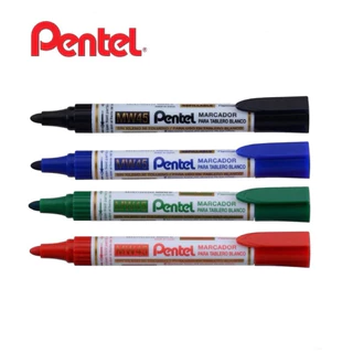 ยกโหล Pentel ปากกาไวท์บอร์ด ปากกาลบได้ น้ำเงิน ดำ แดง เขียว เติมหมึกได้ เพนเทล รุ่นMW45