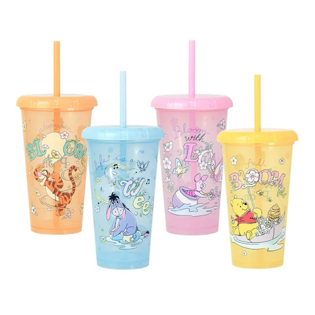 (พร้อมส่ง) Disney Winnie the pooh เซ็ทแก้ว PP 16 ออนซ์ พร้อมหลอด 4 ใบ ลิขสิทธิ์แท้ ดิสนีย์ หมีพูห์ พิกเล็ต ทิกเกอร์