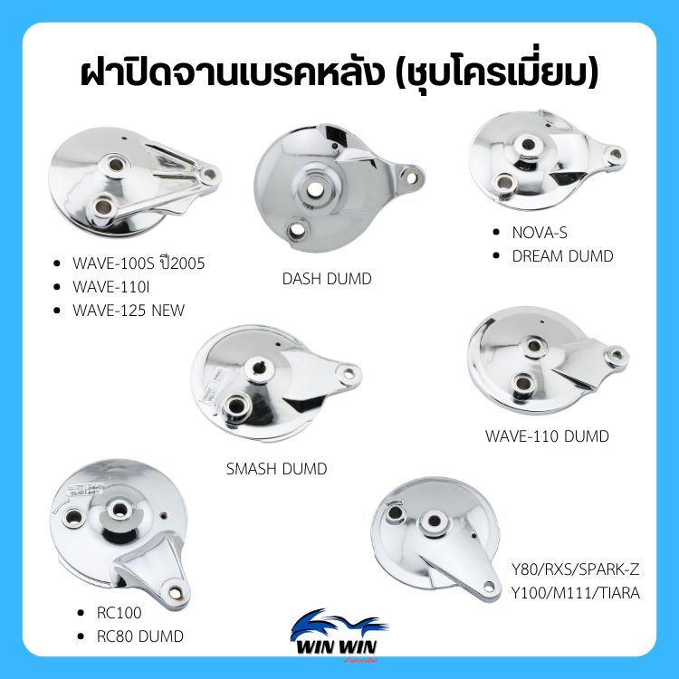 ฝาปิดจานเบรคหลัง/ฝาปิดดุมหลัง WAVE/Y80/RXS/SPARK/Y100/M111/TIARA/TUXEDO/CHEER/KAZE/RC/DASH/SMASH/RXS/TZR/VR150/NOVA-S