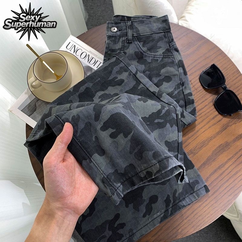 [ส่งฟรี] กางเกงลายพรางทรงหลวม Streetwear เกาหลี Unisex ใส่คู่เสื้อครอปเด็ด ไปแฮงเอาท์