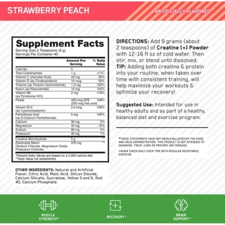 [ เซตคู่ ] Optimum Nutrition Creatine[+] Strawberry Peach 360 g.
