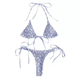 👙พร้อ​มส่ง👙ชุดว่ายน้ำบิกินี่ บิกินี่ 2 ชิ้น ลายพิมพ์ ลูกไม้ ปรับขนาดได้ รุ่นใหม่ ด้วยฟองน้ำ summer