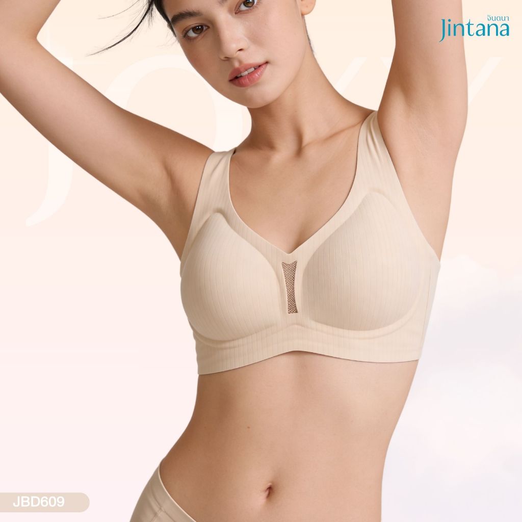 (สินค้าขายดี) Jintana เสื้อชั้นใน รุ่น  Joyy รหัส JBD609 (ไม่มีโครง) เสื้อในไร้โครง แบบสวม ใส่สบาย ระบายอากาศ