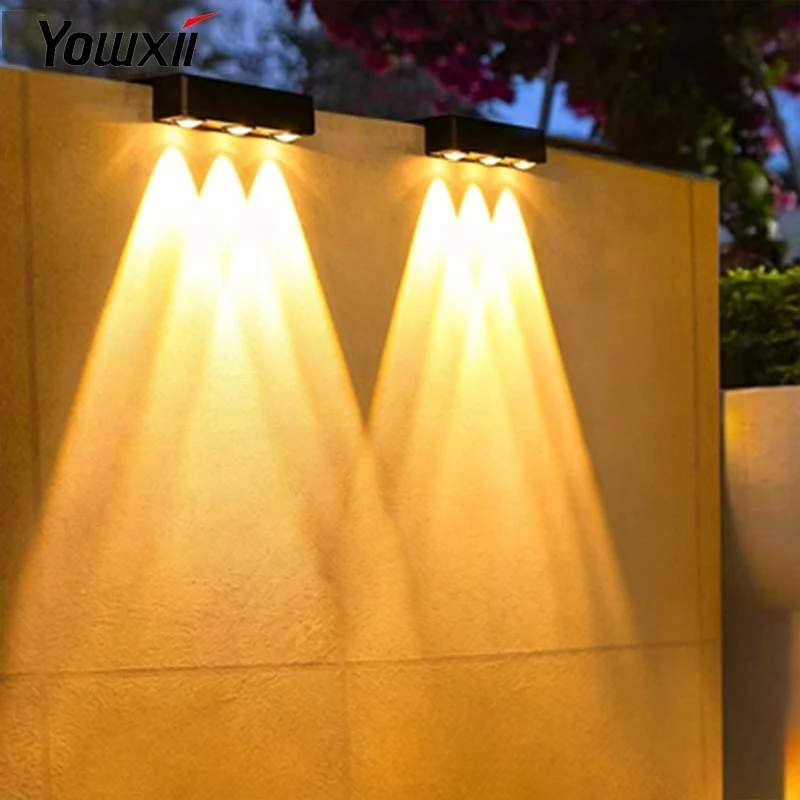 YOWXII ไฟโซล่าเซลล์ Solar light 3LED แสงเหลือง/แสงขาว ไฟโซล่าเซลล์ ติดบันไดหน้าบ้าน รั้วบ้าน ติดผนัง