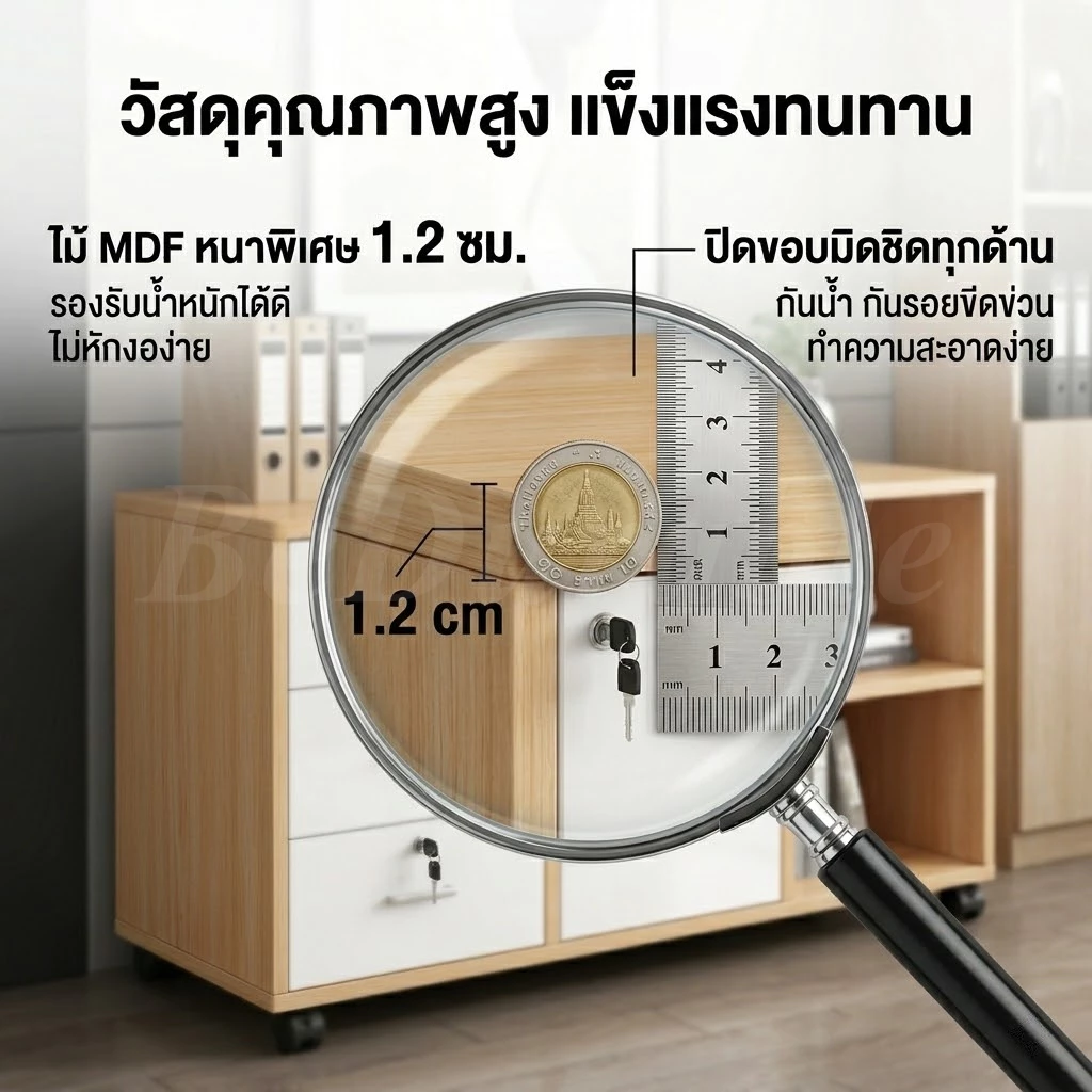 BD ตู้เก็บเอกสารล็อคได้ เคลื่อนที่ได้ สไตล์มินิมอล สำนักงาน thumbnail 4