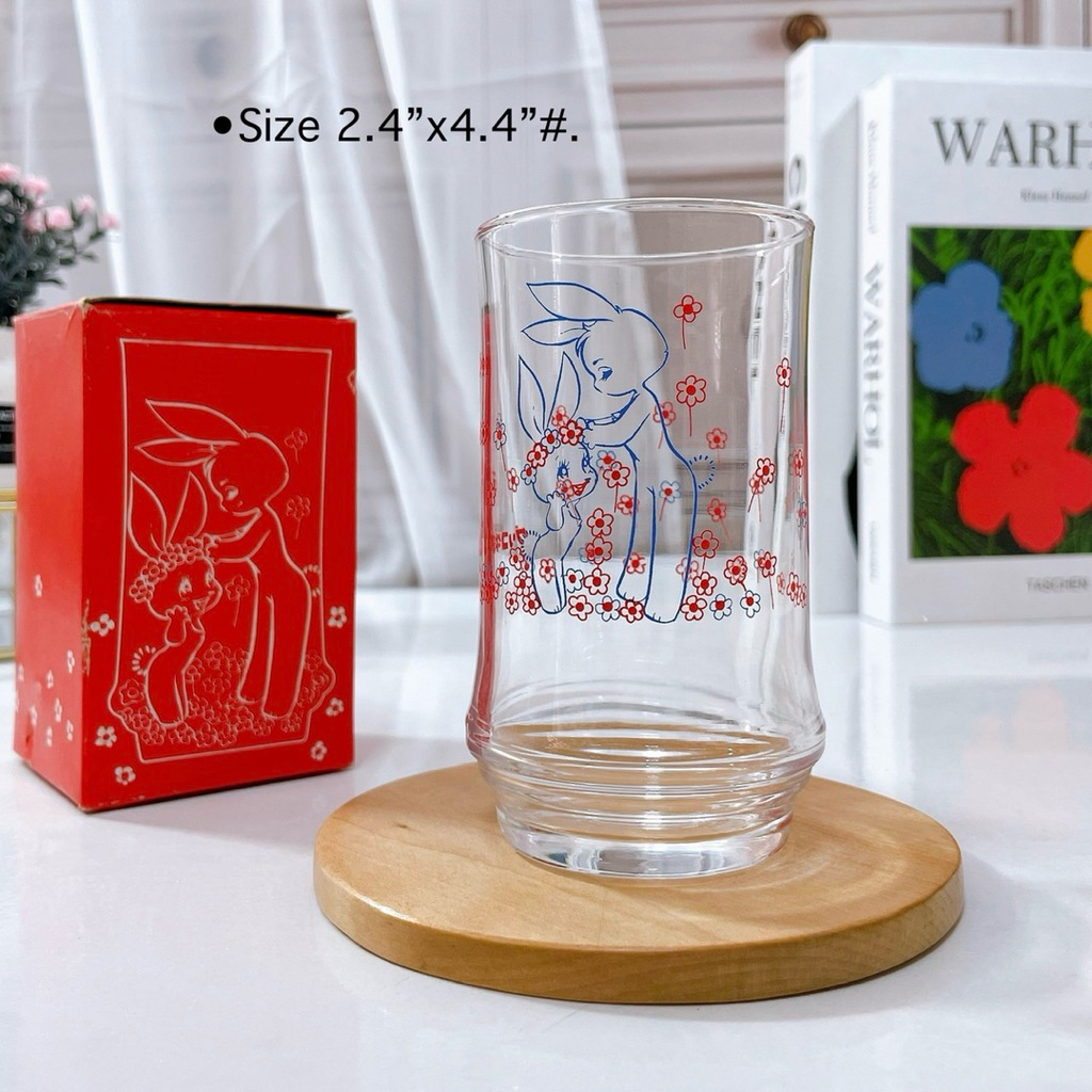 (พร้อมส่ง-063) แก้วน้ำ แก้วใส ขนาด 2.4" x 4.4" สินค้าจากญี่ปุ่น