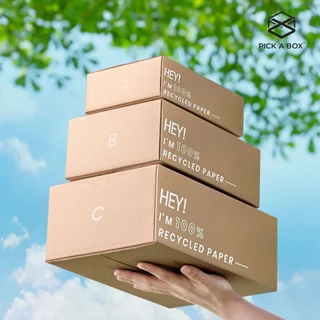 กล่อง ECO BOX (Size B+7) - 20 ใบ : กล่องพัสดุรักษ์โลกผลิตจากเยื่อไม้รีไซเคิล PICK A BOX