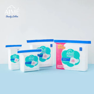 AIME เอเม่ สำลีแผ่นไม่รีดขอบ บรรจุ 40 กรัม 60 แผ่น / 90 กรัม 130 แผ่น / 150 กรัม 210 แผ่น