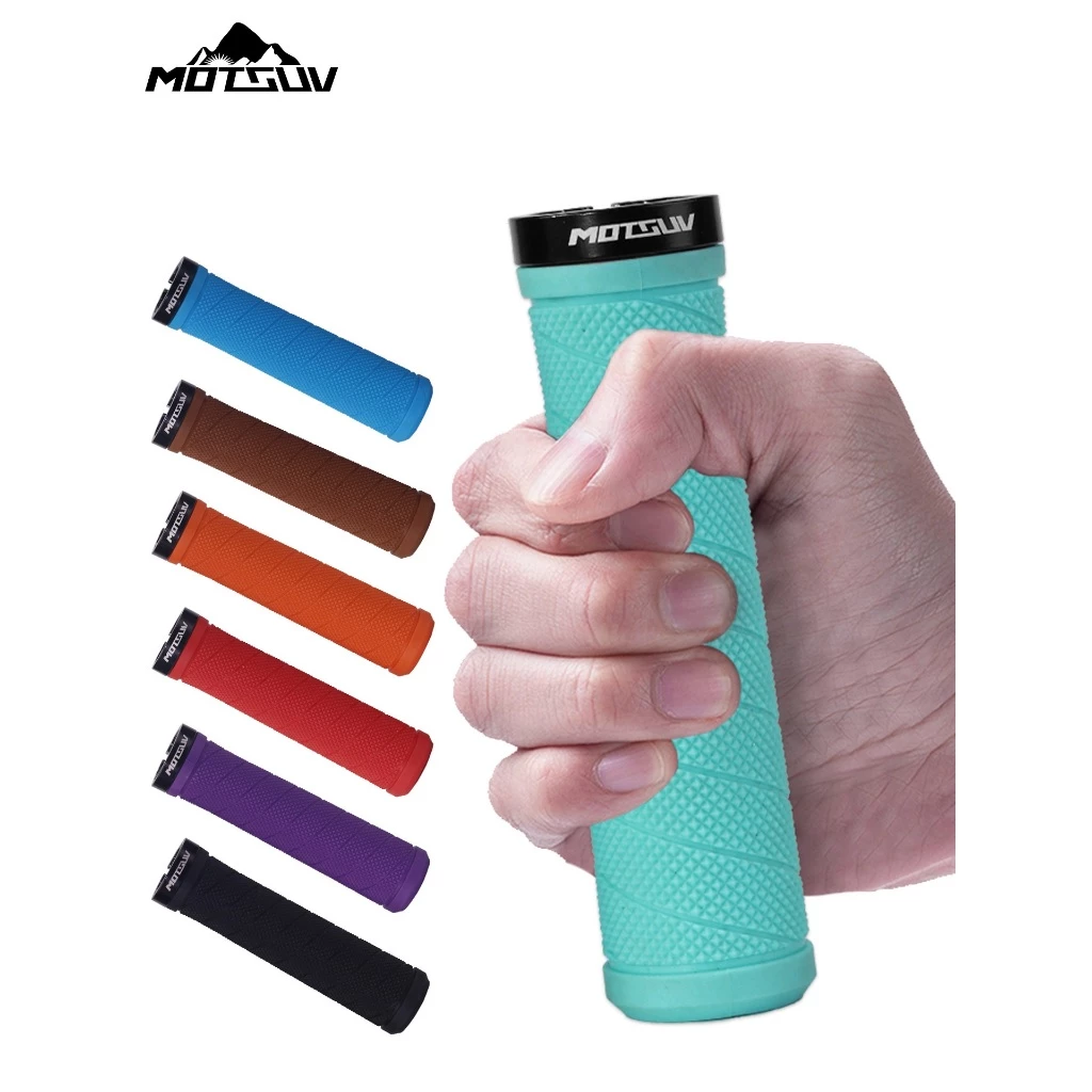 Mountain bike TPR aluminum alloy lockout grips with textured ไม่มีกล่อง