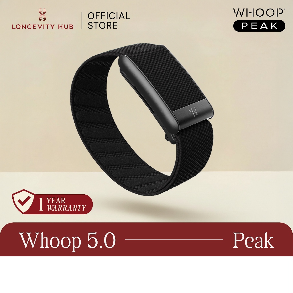 Longevity Hub - WHOOP 5.0 PEAK สายรัดข้อมือติดตามสุขภาพ (รับประกัน 1 ปี)