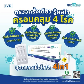 ชุดตรวจ Covid หวัดใหญ่flu a/b RSV อะดีโน hMPV [1กล่อง] HIP GICA Auramed Reagen ชุดตรวจไข้หวัดใหญ่และโควิด ที่ตรวจไข้หวัด
