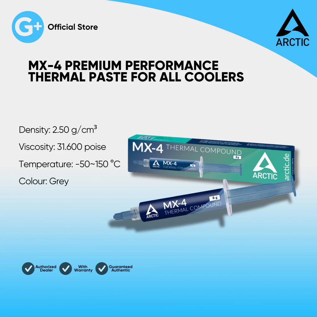 Arctic MX-4/MX-5/MX-6ซิลิโคนนำความร้อน CPU GPU ลดร้อนสูงสุด 20°C 4g/8g*แถมฟรี ไม้ปาด*Thermal Compound Paste for all