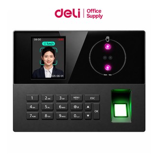 Deli เครื่องลงเวลางาน สแกนใบหน้า สแกนนิ้วมือ สแกนฝ่ามือ รองรับ 4 ภาษา มีภาษาไทย Attendance Machine