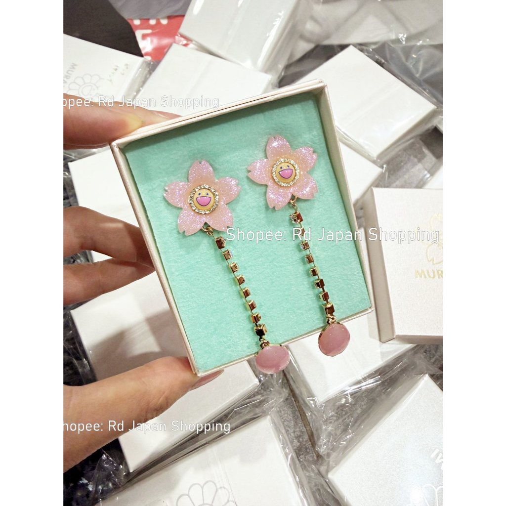 พร้อมส่งที่ไทย ส่งไว แบบหนีบ Sakura Takashi Murakami ของแท้ flower มุราคามิ ดอกไม้ ต่างหู ซากุระ ear