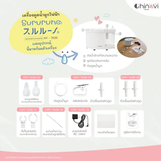 Chinavi Sururuno เครื่องดูดน้ำมูกไฟฟ้าเด็ก ปรับระดับแรงดูดได้ หัวดูดซิลิโคนนุ่ม
