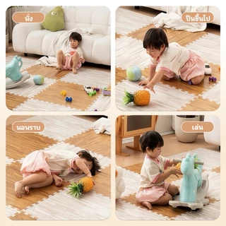 🔥ถูกสุด แผ่นรองคลานลายไม้ แผ่นรองคลาน EVA💯% 60x60cm กันลื่น กันกระแทก กันน้ำ ติดตั้งง่าย ตกแต่งห้อง แถมฟรีขอบปิด