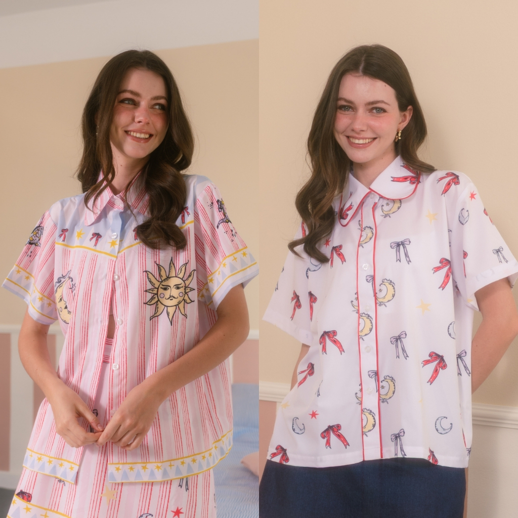 Pimnatta Fond Shirt – เสื้อเชิ้ต มีสไตล์ ชายเรียบ เนื้อผ้านุ่มเบาสบาย แมตช์ง่าย มีกระโปรง Match Look