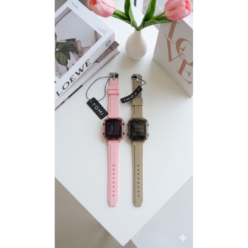 Tomi watch นาฬิกาโทมิ ดิจิตอล นาฬิกาข้อมือผู้ชาย นาฬิกาผู้หญิง สายยางซิลิโคน พร้อมส่ง