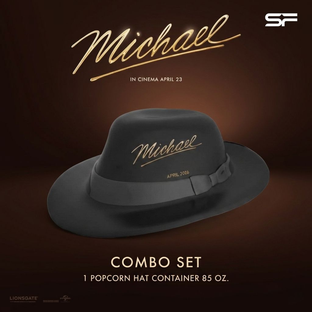 ถังป๊อปคอร์น หมวก Michael 2026 ไมเคิล แจ็คสัน แท้จาก SF Cinema ถังหมวก Michael Hat Popcorn Bucket Mi