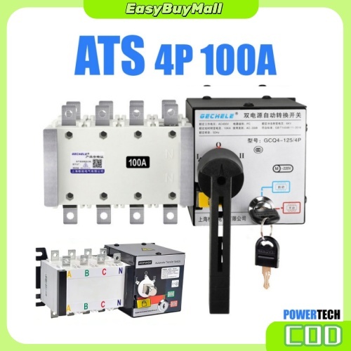 【COD】ATS 4P 100A 400V Dual Power ATS Automatic transfer switch เวลาในการเปลี่ยนน้อยกว่า 30ms