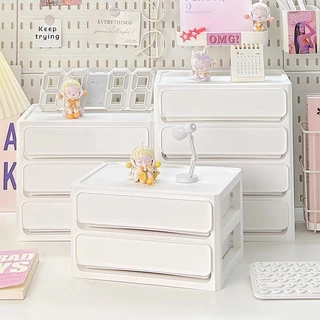 ลิ้นชักเก็บของ ฟรีสติ๊กเกอร์ ชั้นใส่เครื่องสำอาง ลิ้นชักเก็บของ กล่องใส่เครื่องสำอาง ไซต์ A5 เก็บของได้เยอะ