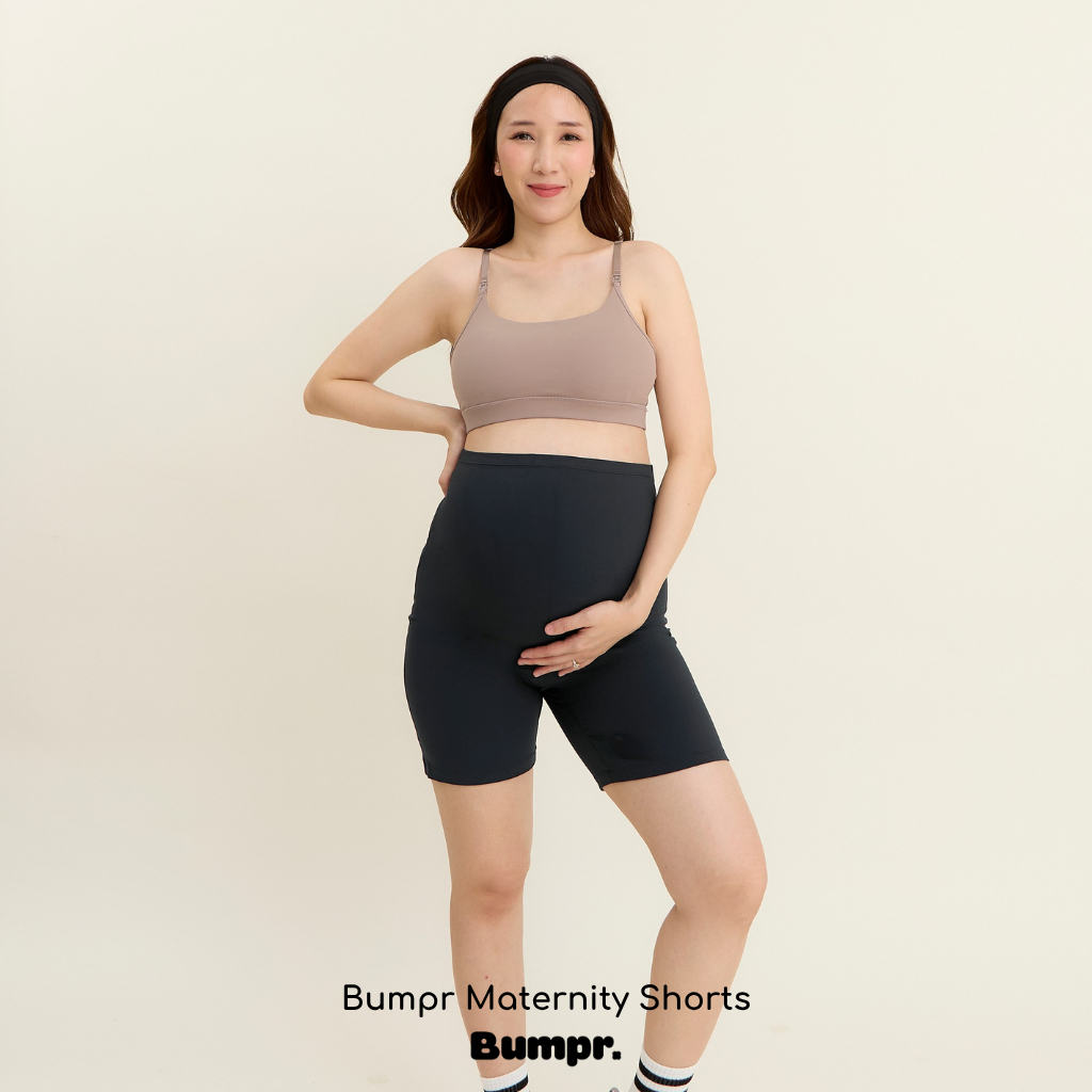 Bumpr Maternity Shorts กางเกงขาสั้นคนท้อง กางเกงขาสั้นพยุงครรภ์ กางเกงขาสั้นออกกำลังกาย ยึดหยุ่น ซัพพอร์ตดี