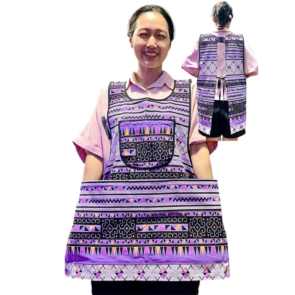 ผ้ากันเปื้อน ขายของ กระเป๋าเยอะ มีซิป แฟชั่น ไทยสไตล์ ผ้าเมือง ผ้าฝ้าย สวยๆ น่ารัก ราคา ถูกที่สุด ดีลบีเคเค แกลเลอรีภาพที่ 4