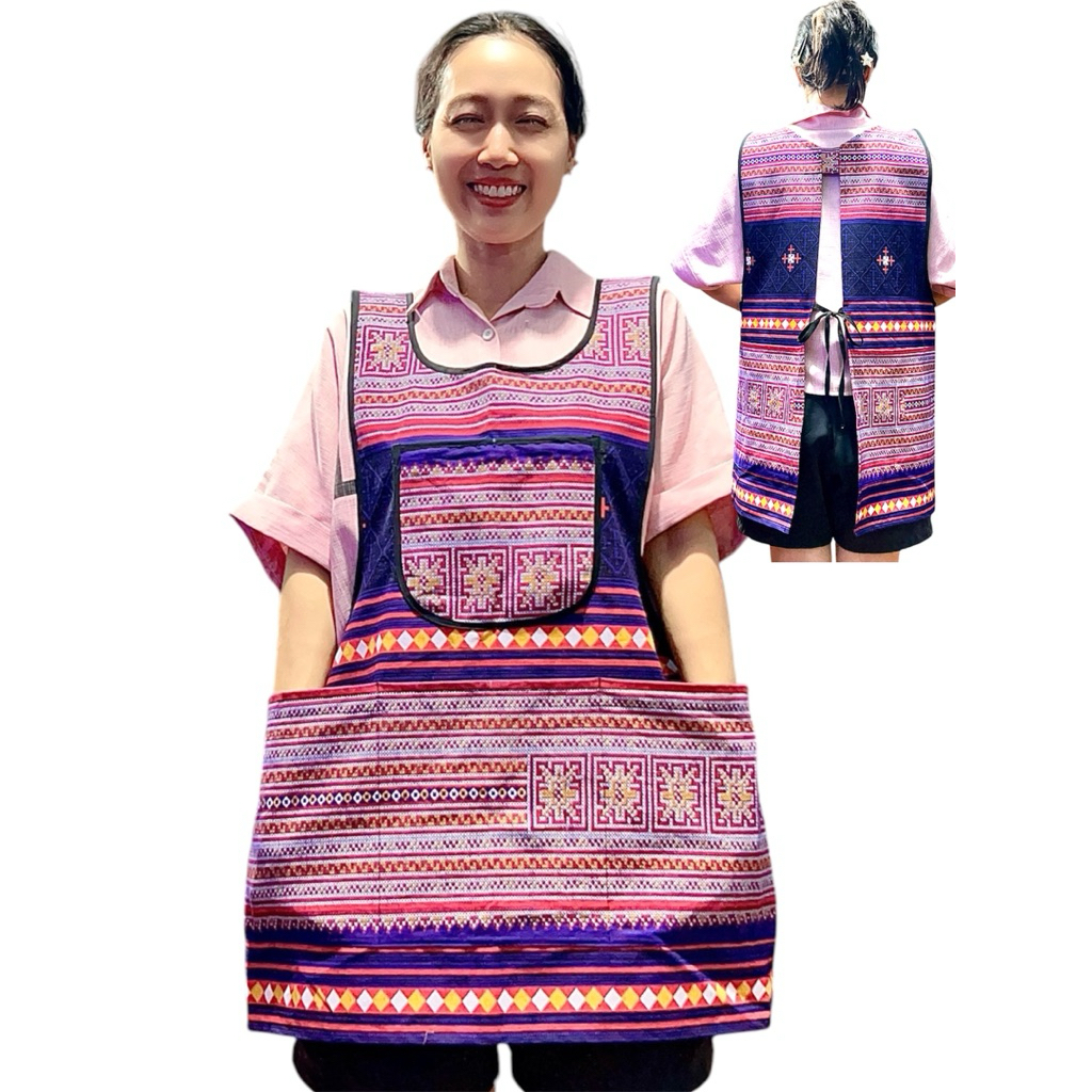 ผ้ากันเปื้อน ขายของ กระเป๋าเยอะ มีซิป แฟชั่น ไทยสไตล์ ผ้าเมือง ผ้าฝ้าย สวยๆ น่ารัก ราคา ถูกที่สุด ดีลบีเคเค แกลเลอรีภาพที่ 8